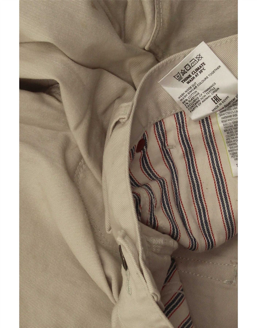 Marks & Spencer Pantalones casuales con corte de bota para hombre W32 L29 Algodón beige