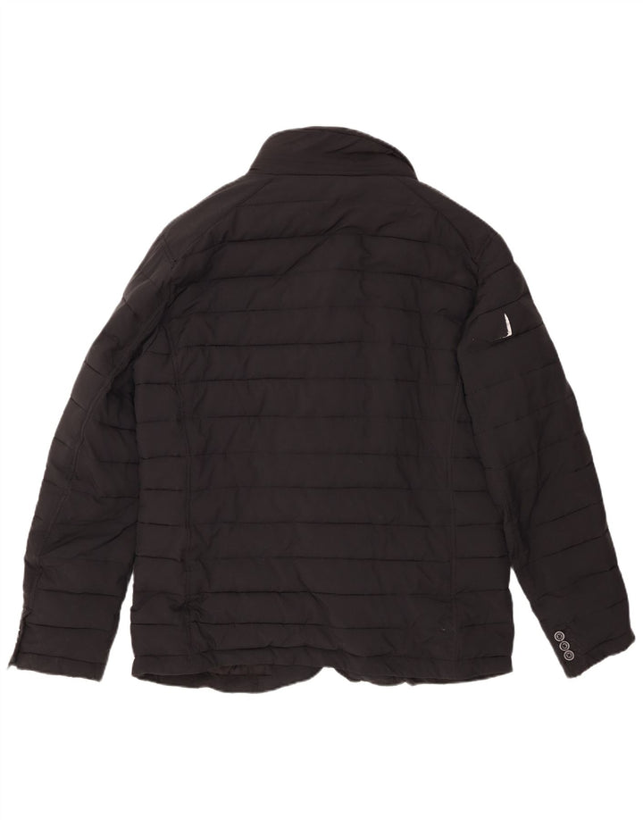 Zara Hombre Chaqueta Acolchada UK 40 Grande Poliéster Negro