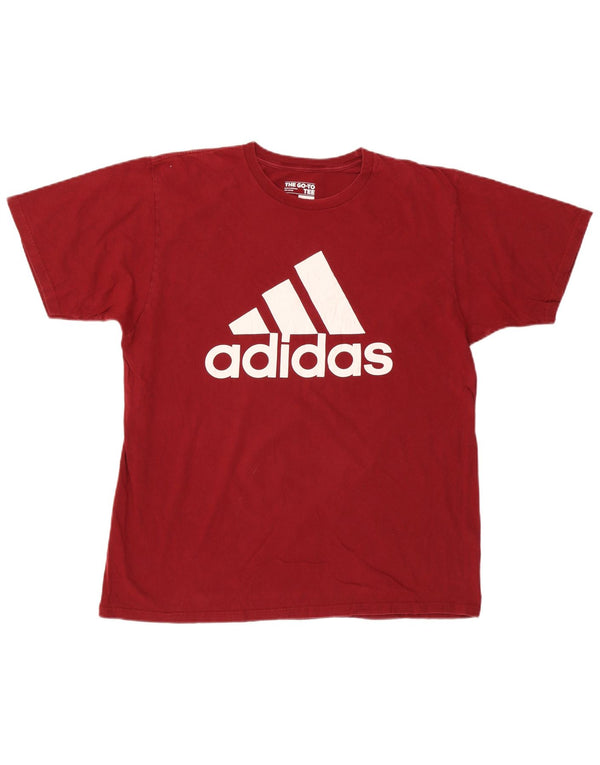 ADIDAS Camiseta gráfica para hombre Top XL Algodón rojo