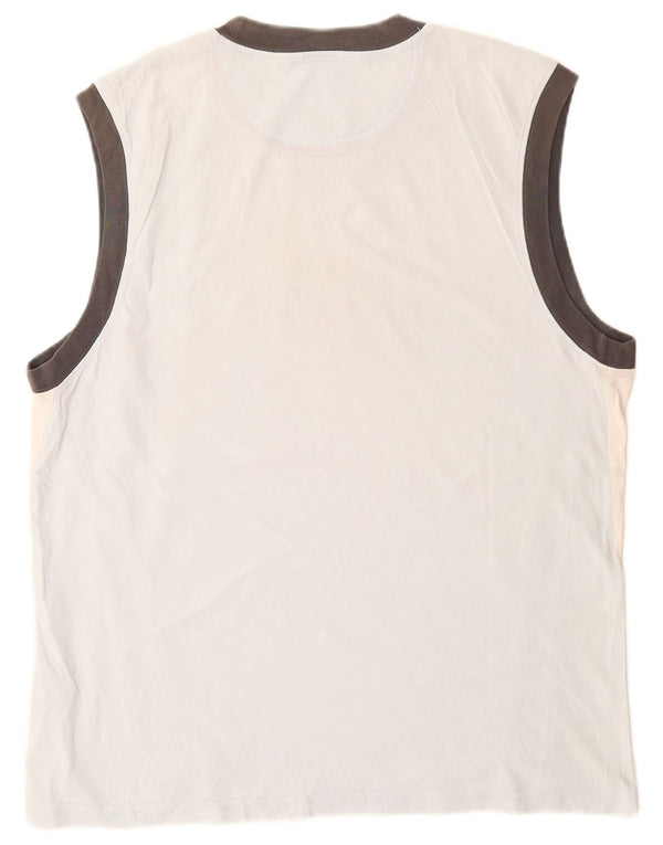 Nike Camiseta sin mangas estampada para hombre UK 42/44 Algodón con bloques de color azul grande