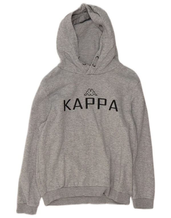 Kappa Boys Graphic Hoodie Jumper 11-12 Years Grey Flecked Cotton
