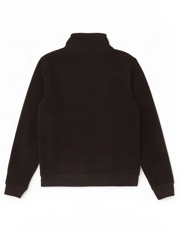 Tommy Hilfiger Jersey de forro polar con cuello y cremallera para hombre Poliéster negro mediano