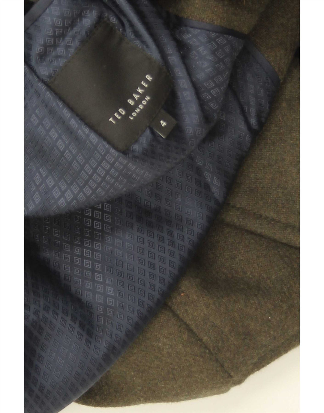 Ted Baker - Chaquetón para hombre, talla 4, lana caqui grande