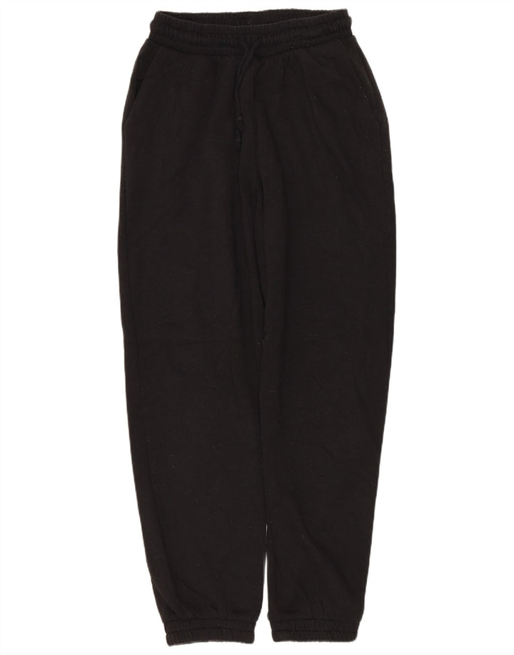 Zara Mujer Pantalones De Chándal Joggers UK 10 Small Negro Algodón