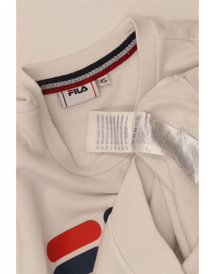 FILA Sudadera gráfica para hombre Jumper XS Algodón blanco
