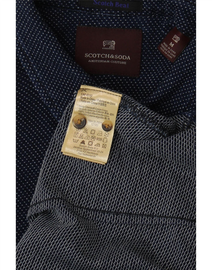 Camisa Scotch & Soda Hombre Mediana De Algodón Con Motivos Azul Marino