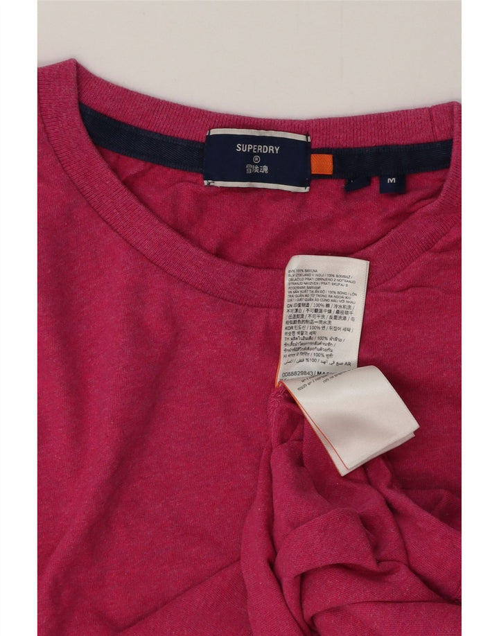 Superdry Hombre Camiseta Top Algodón Rosa Medio