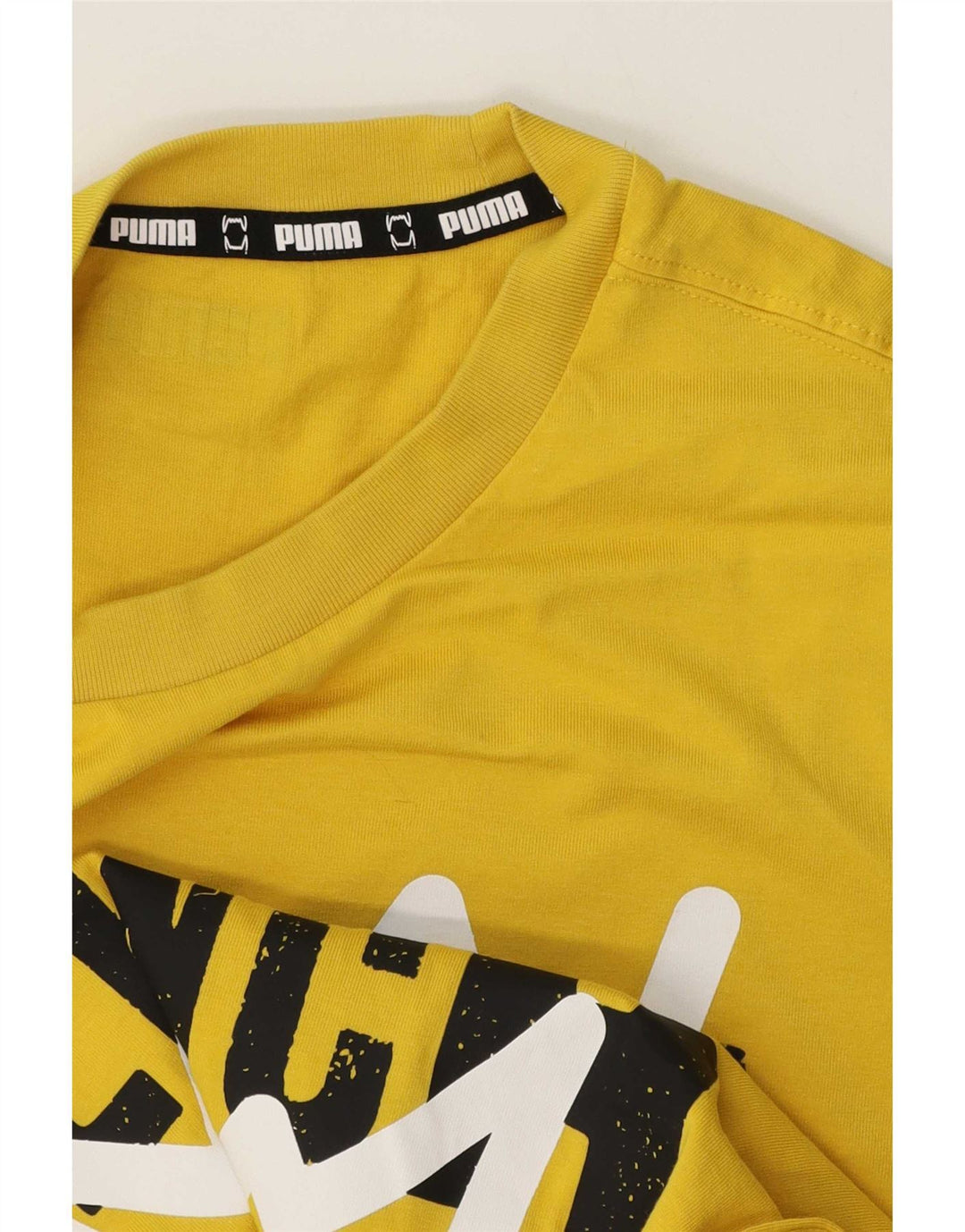 Puma Mens Don't Flinch Regular Graphic Camiseta Top Pequeño Amarillo