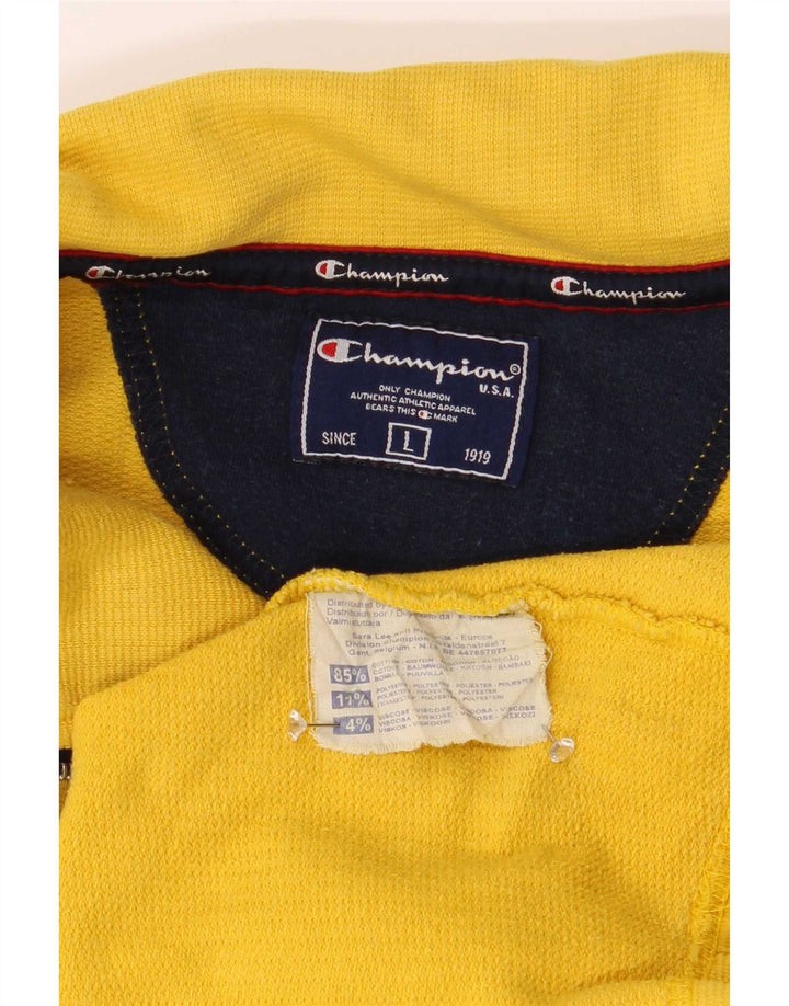 Champion Sudadera Con Cremallera Y Cuello Para Hombre Jersey Grande De Algodón Amarillo