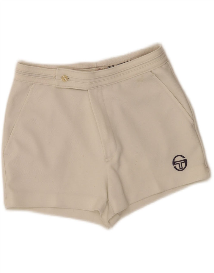 Sergio Tacchini Pantalones cortos chinos para mujer IT 42 Medium W26 Blanco