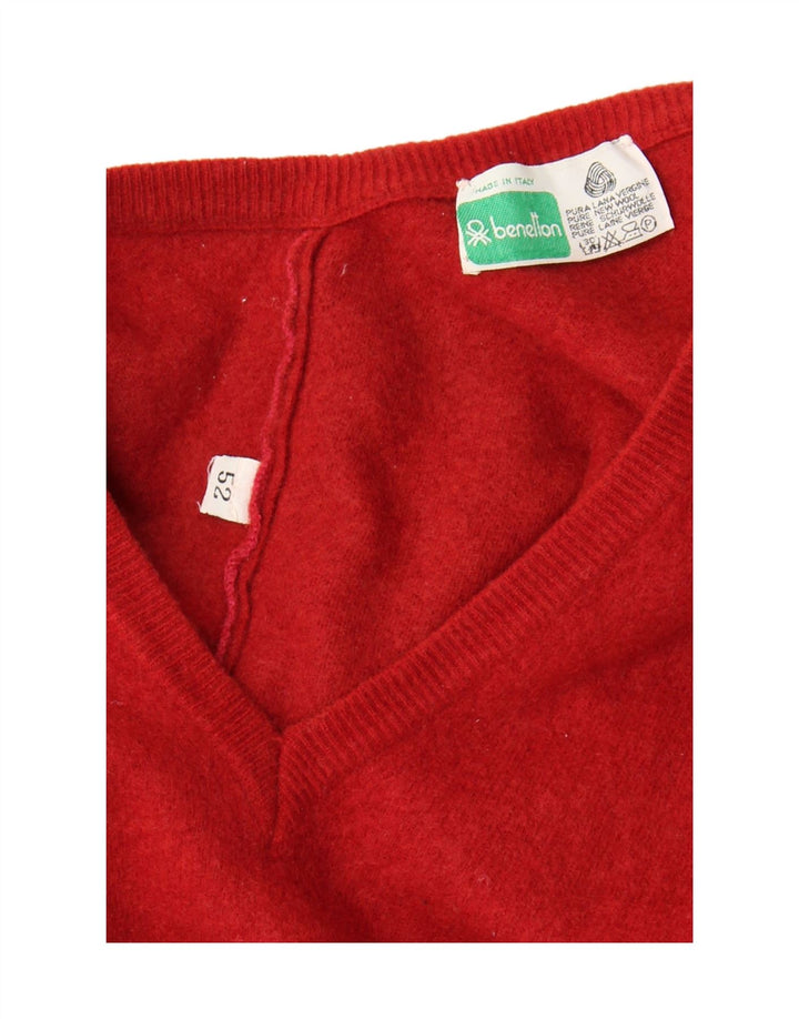 Benetton Camiseta Sin Mangas Sin Mangas IT 52 Large Granate Lana Virgen
