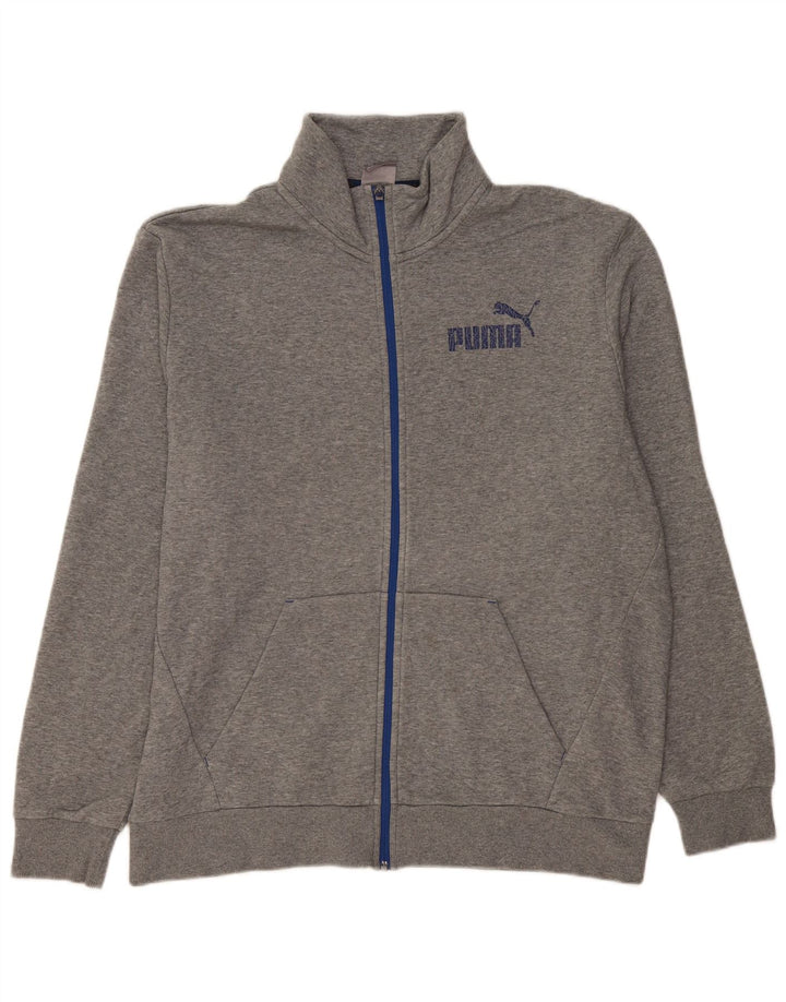 Puma Hombre Gráfico Chándal Top Chaqueta XL Gris Algodón