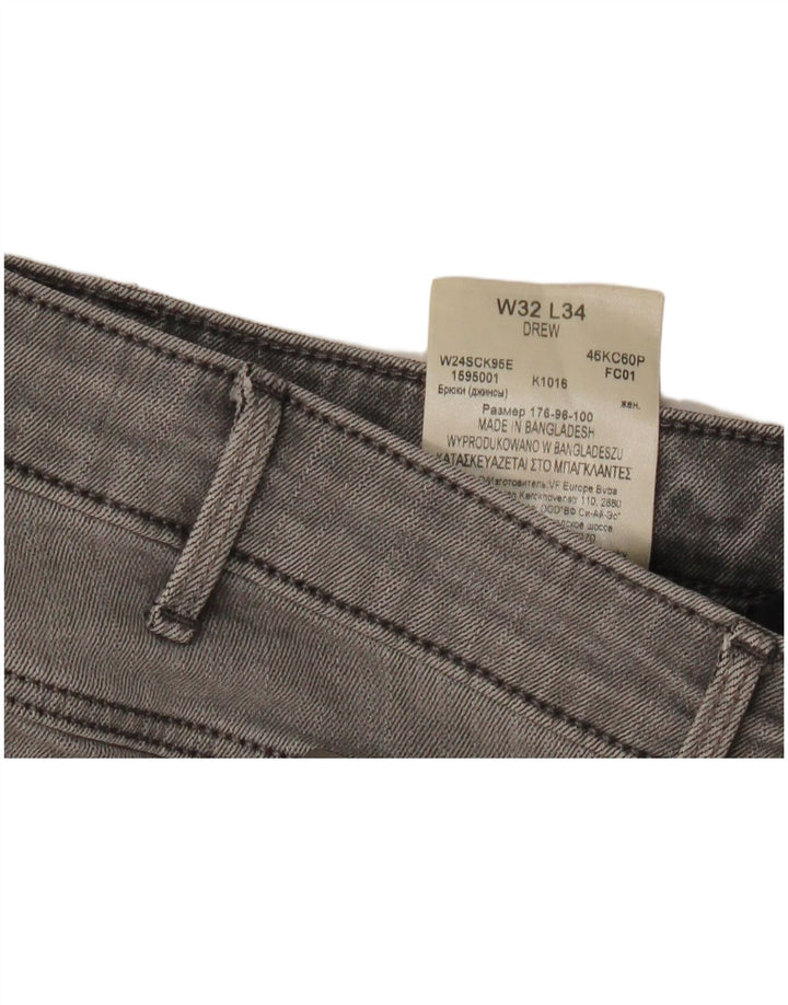 Vaqueros Wrangler Drew Straight para Mujer W32 L34 Algodón Gris