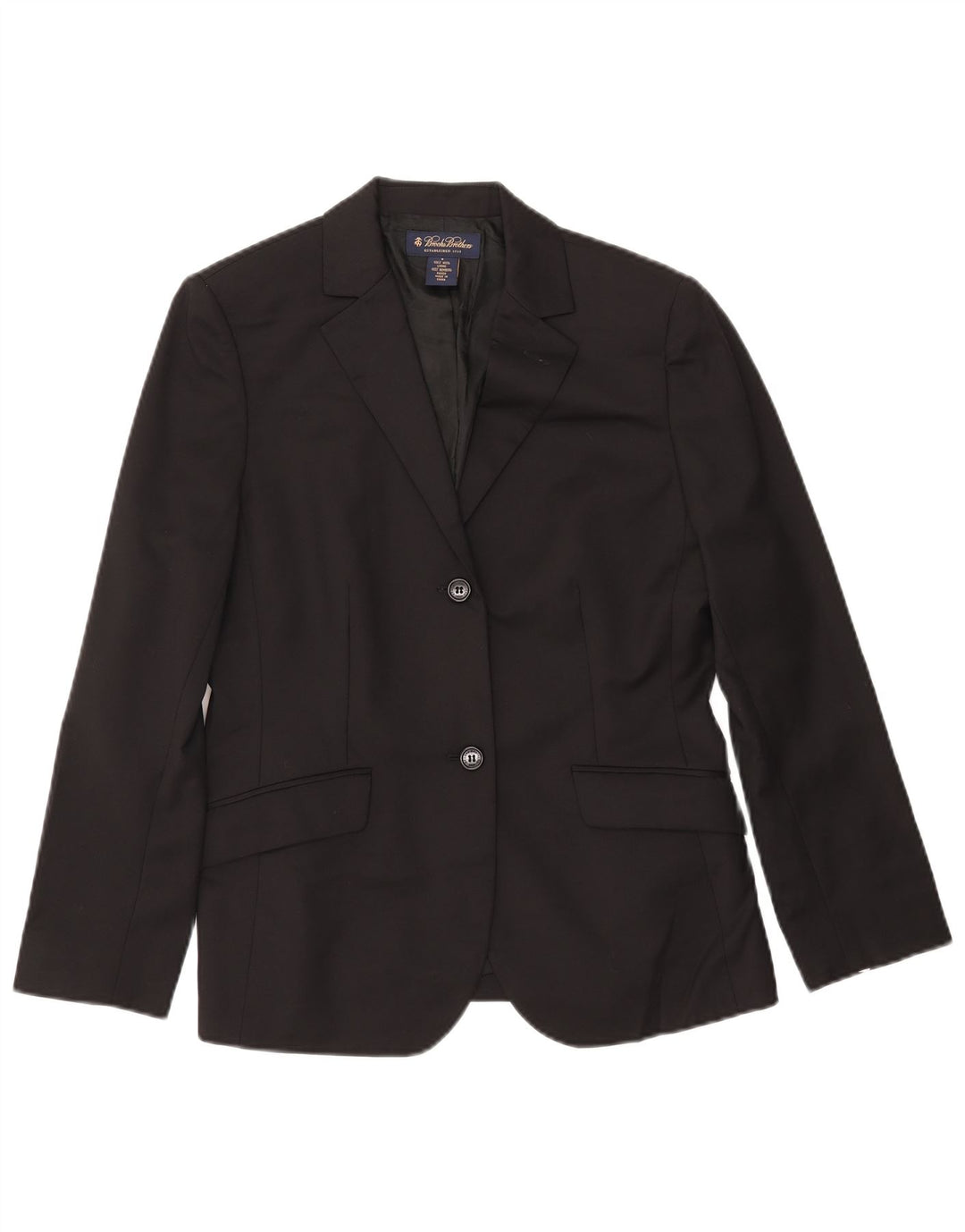 BROOKS BROTHERS Chaqueta Blazer de 2 Botones para Mujer US 6 Mediana Lana Negra
