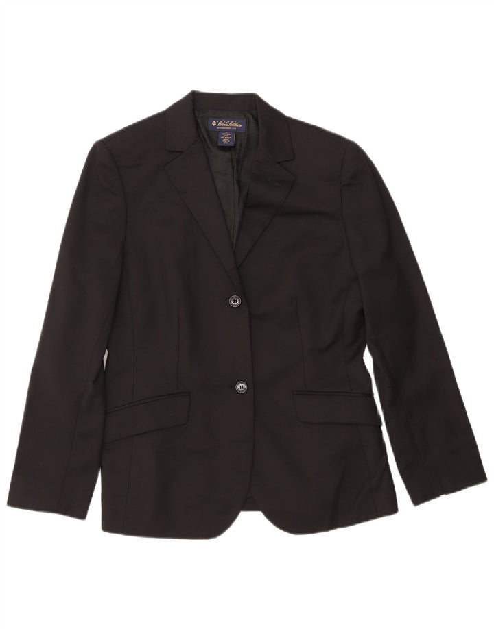 BROOKS BROTHERS Chaqueta Blazer de 2 Botones para Mujer US 6 Mediana Lana Negra