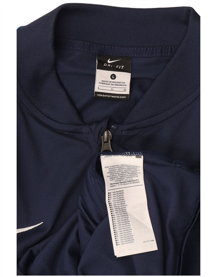Nike Hombre Dri Fit Chándal Top Chaqueta Grande Azul Marino Colorblock