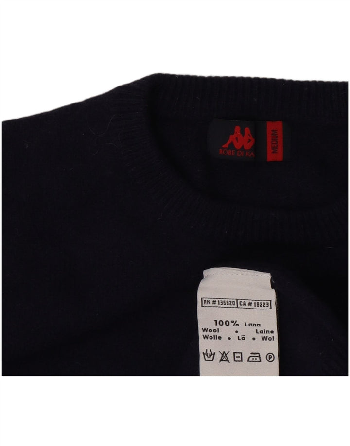 Kappa - Jersey de cuello redondo para mujer, talla 40, talla mediana, color azul marino