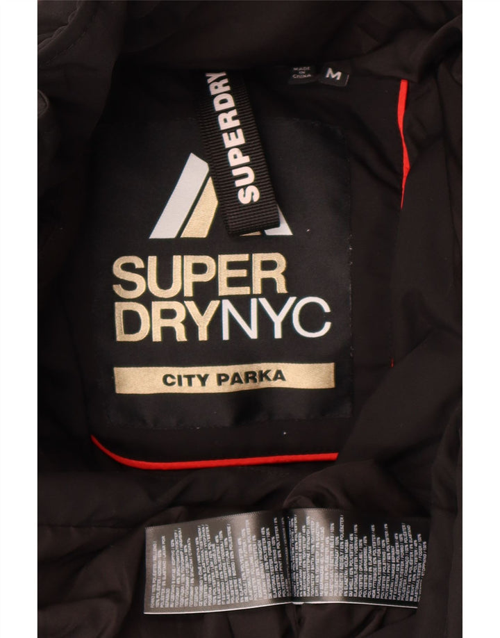 Superdry Parka con capucha y gráfico para mujer, talla 44, talla M, color negro, invierno