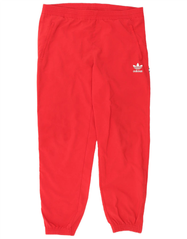 Adidas Hombre Chándal Pantalones Joggers Grande Rojo Poliéster
