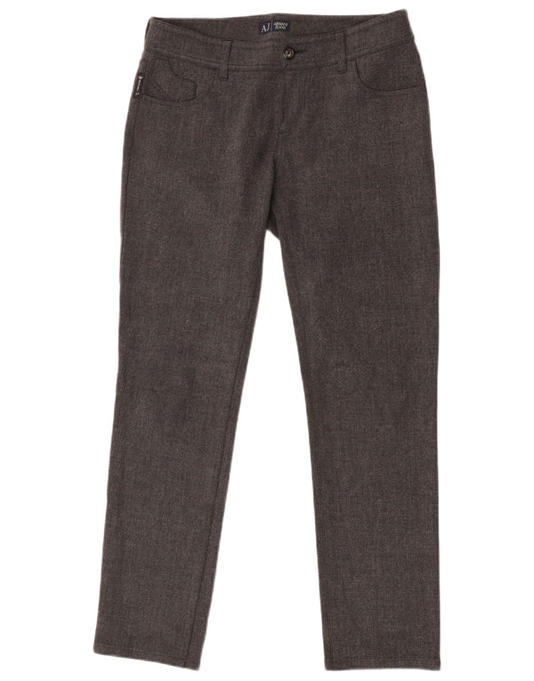 Armani Mens Slim Fit Pantalones Casuales W28 L29 Poliéster Gris