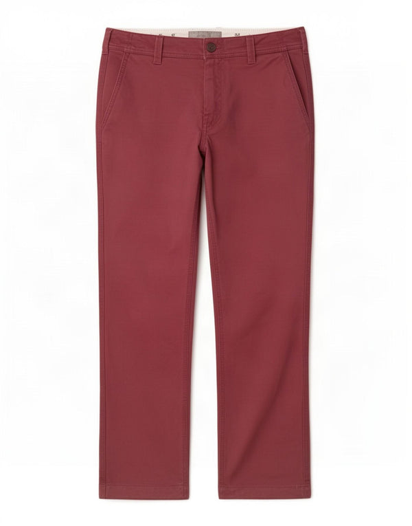Pantalones chinos rectos para hombre Fat Face W32 L32 Algodón burdeos