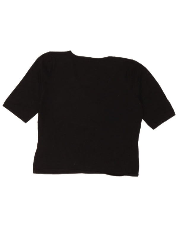 Marks & Spencer Camiseta corta para mujer UK 46 Large Viscosa negra