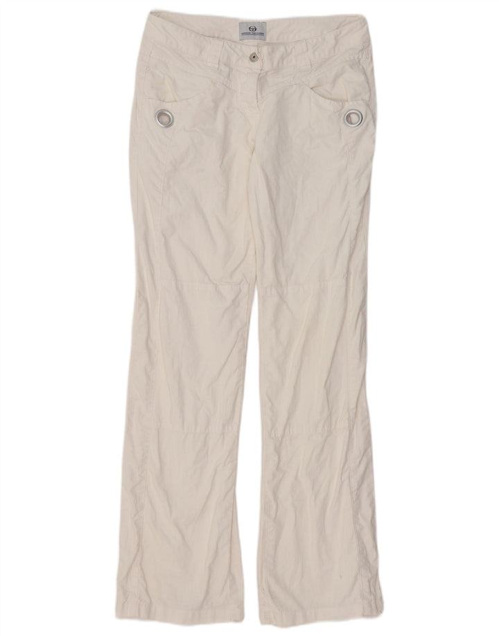 SERGIO TACCHINI Pantalones casuales con corte de bota para mujer IT 42 Medium W32 L32 Blanco