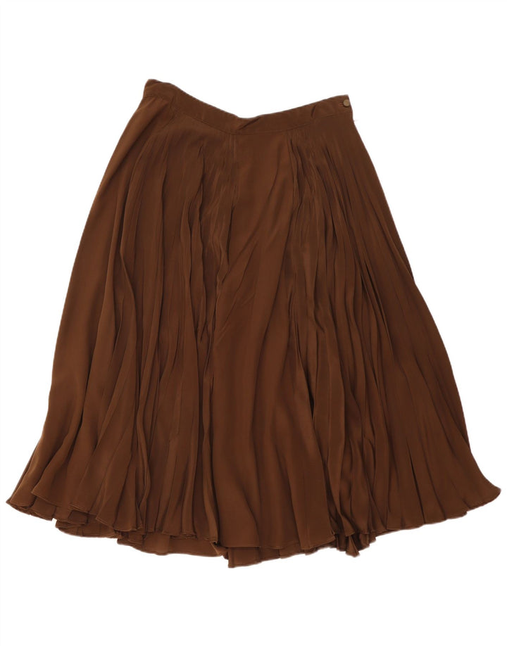 Pancaldi & B Falda Plisada Mujer W32 Grande Seda Marrón