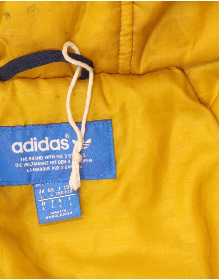 Adidas Abrigo acolchado con capucha para hombre UK 40 Large Poliéster azul marino