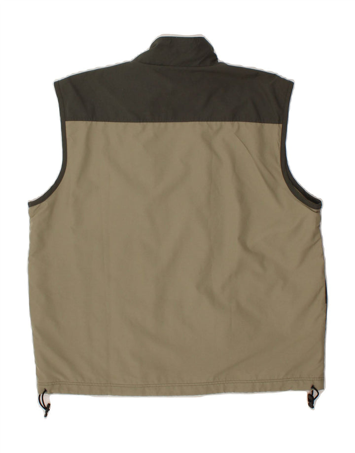 ACTIVE Mens Sleeveless Tracksuit Top Jacket Large Khaki Colourblock Vintage Active and Second-Hand Active from Messina Hembry 