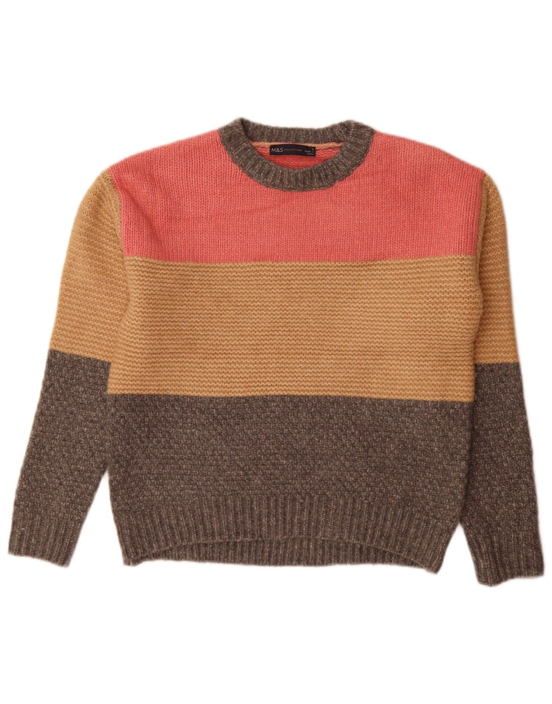 Marks & Spencer Suéter de cuello redondo para mujer UK 10 Small Grey