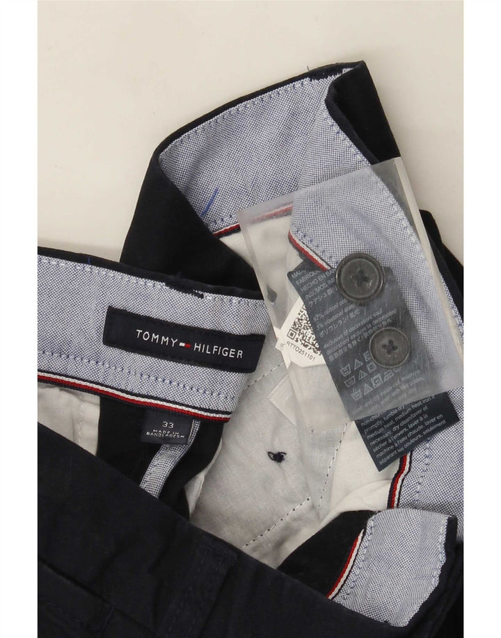 Tommy Hilfiger Pantalones cortos chinos para hombre W33 Algodón azul marino mediano