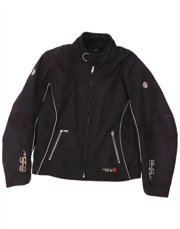 Moto One - Chaqueta gráfica para hombre, talla 40, color negro