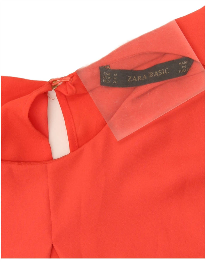 Zara Mujer Blusa Sin Mangas Top UK 42 Medio Naranja
