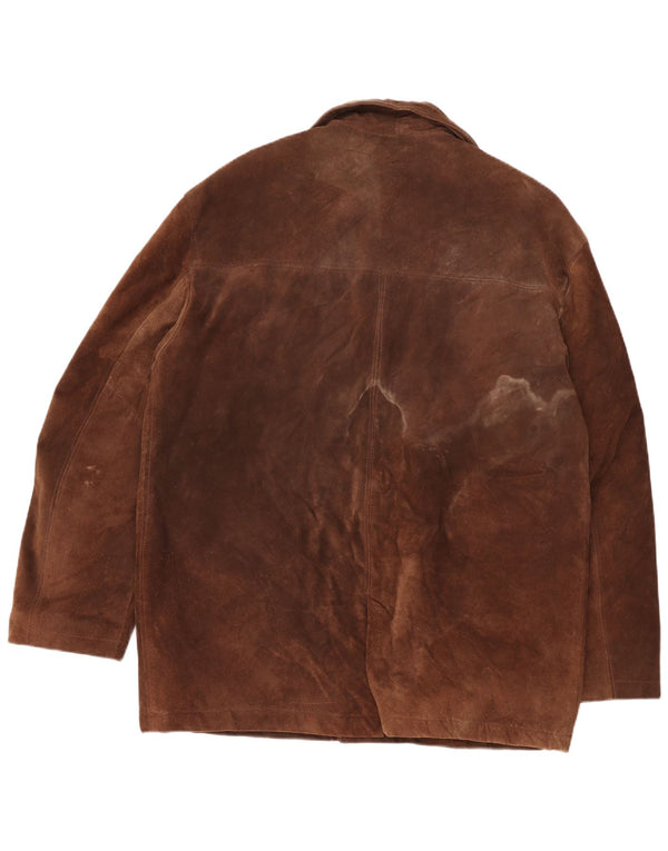 Pacific Air Forces Chaqueta de gamuza para hombre IT 54 2XL Cuero marrón