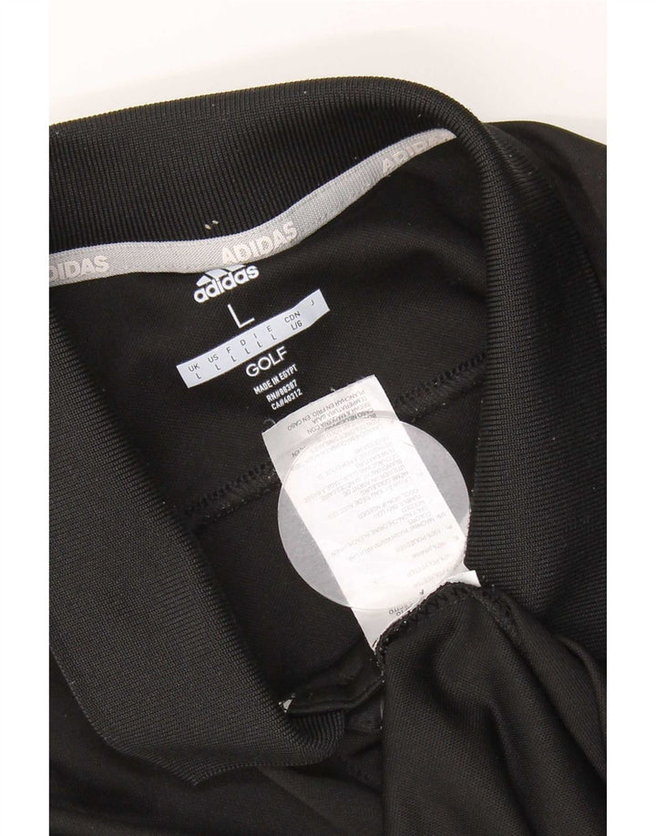 Adidas Polo de golf para hombre grande poliéster negro