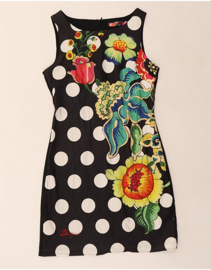 Desigual Vestido tubo gráfico EU 40 Poliéster floral negro mediano
