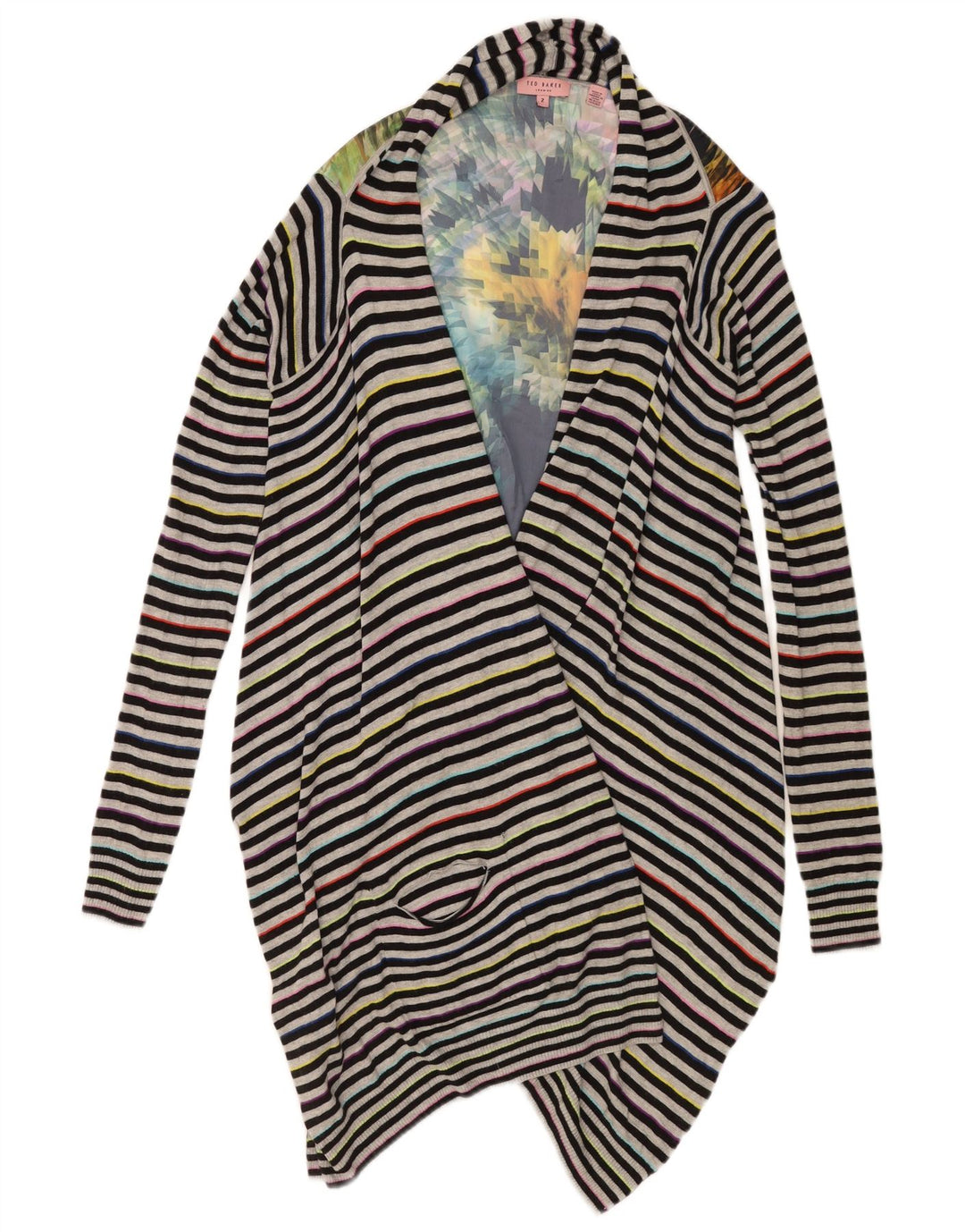 Ted Baker - Cárdigan asimétrico para mujer, talla 2, talla pequeña, multicolor