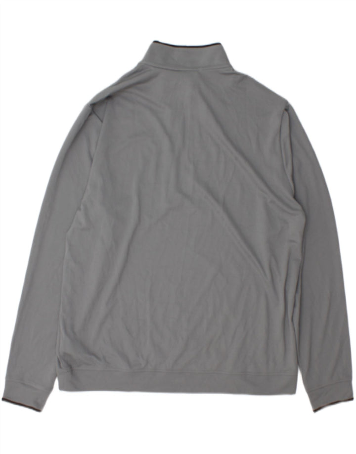 Adidas Hombre Zip Neck Jersey Chándal Top XL Gris Poliéster