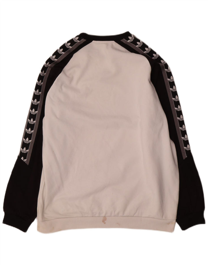 Adidas Hombre Sudadera Jumper XL Blanco Colorblock Poliéster