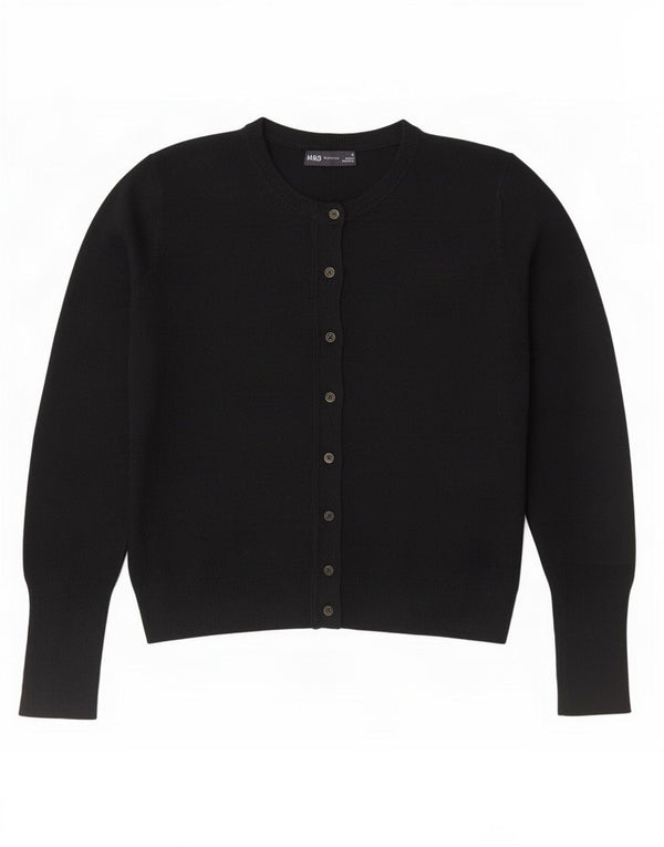 Marks & Spencer Womens Cardigan Sweater UK 12 Medium Black Viscose