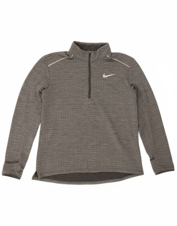 Nike - Chándal con cremallera y cuello para hombre, talla grande, poliéster moteado gris