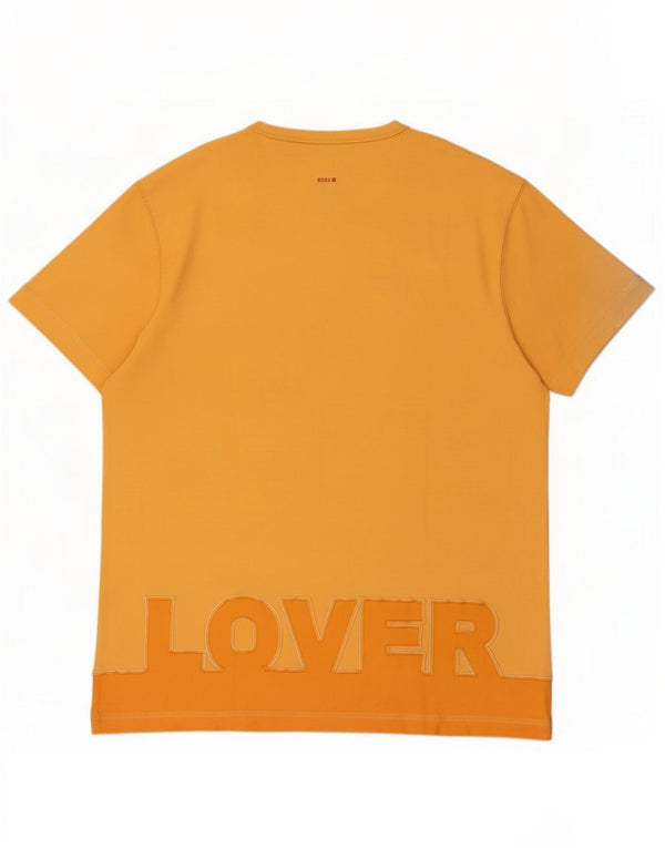 Hugo Boss Hombre Camiseta Gráfica Top XL Algodón Naranja