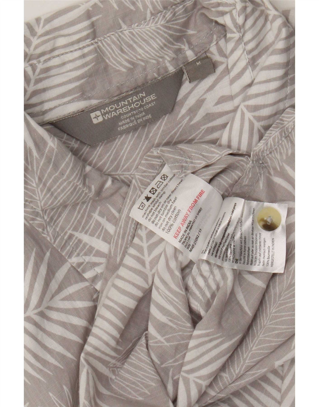 Camisa de manga corta para hombre de Mountain Warehouse Algodón floral gris medio