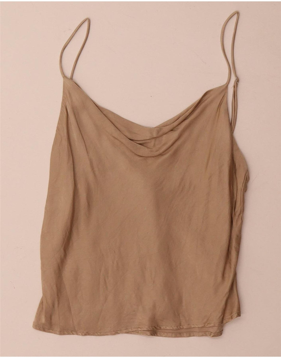 Zara Mujer Cami Top UK 10 Small Viscosa Beige