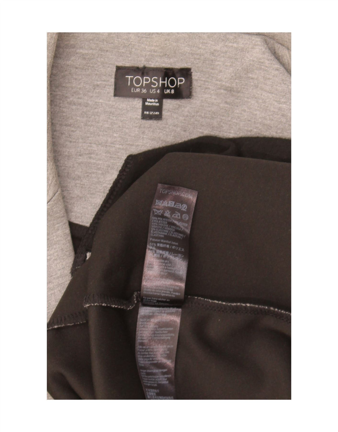 Topshop Chaleco largo para mujer UK 8 Small Poliéster moteado gris