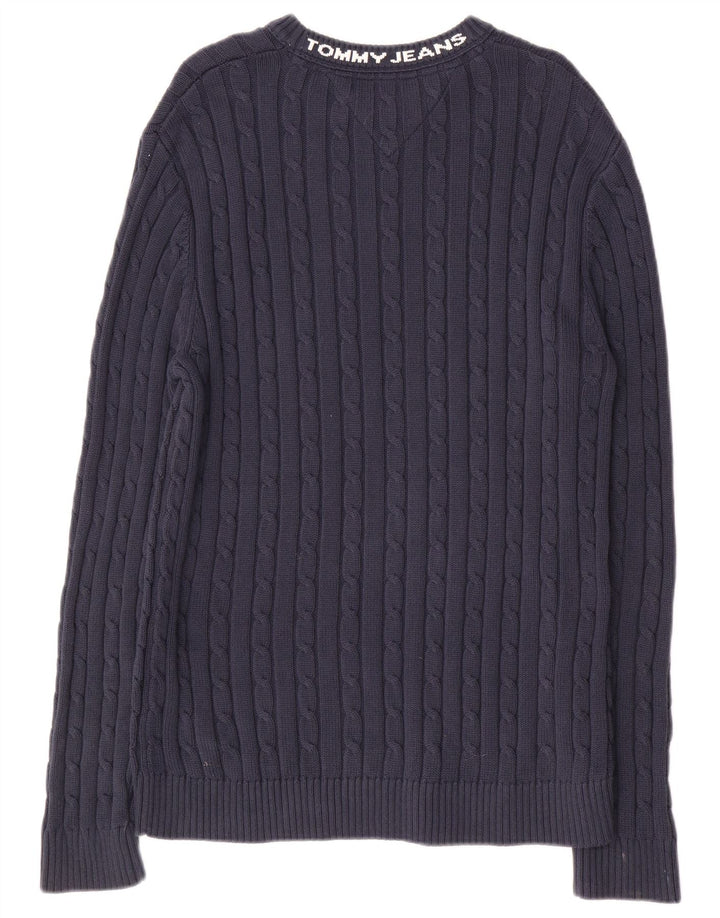TOMMY HILFIGER Jersey con cuello redondo y gráfico para hombre Azul marino mediano