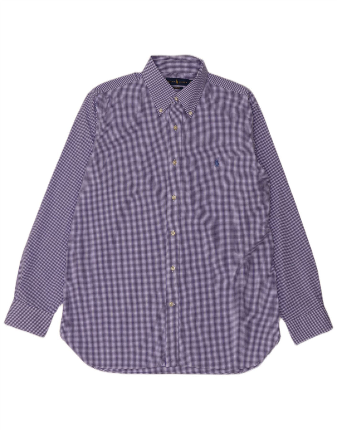 Ralph Lauren Camisa para hombre Talla 16 1/2 Grande Algodón a cuadros azul