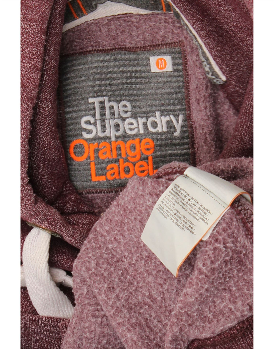 SUPERDRY Hombre Sudadera con capucha Jumper Medium Borgoña Algodón