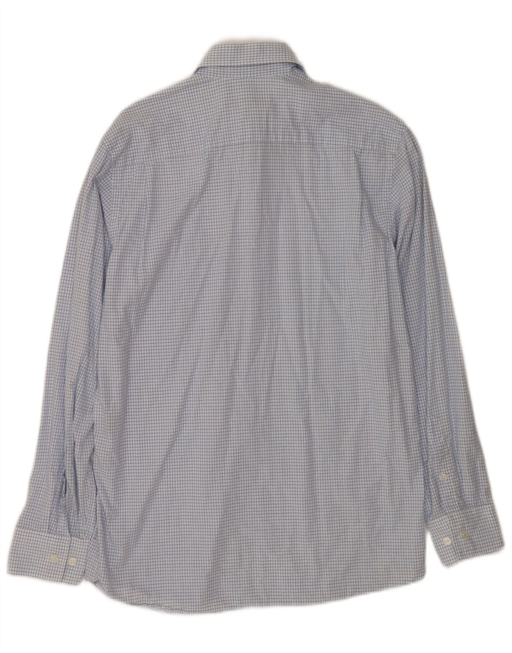 Camisa Dkny Hombre Small Azul Cuadros Algodón
